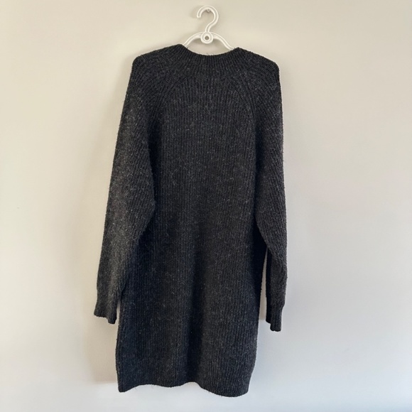 Zara Charcoal Knit Oversized Long Sleeve Sweater Dress, M - Picture 6 of 11